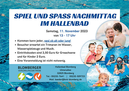 Spiel- und Spass-Nachmittag im Hallenbad